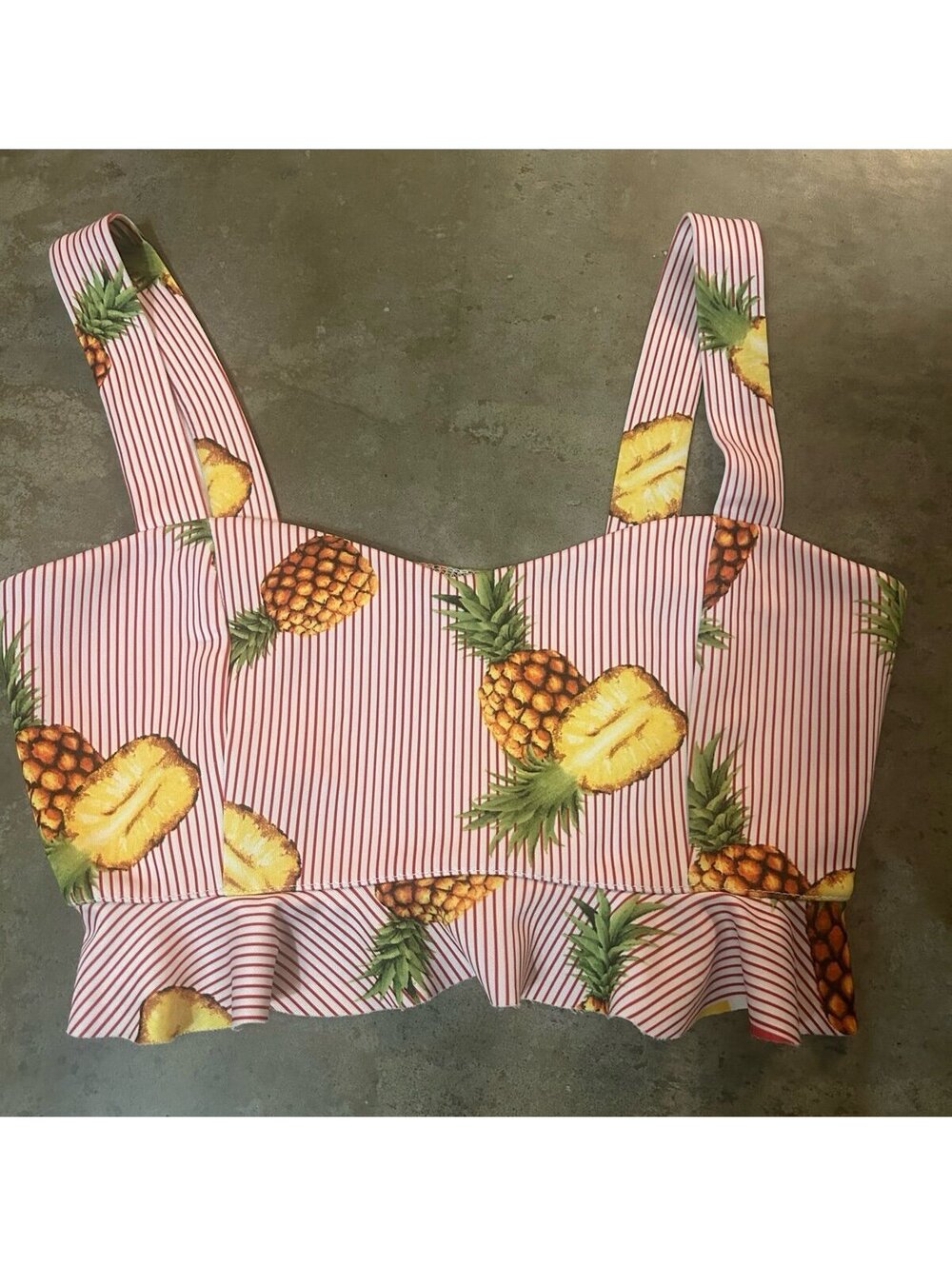 Women's Striped Pineapple Crop Top